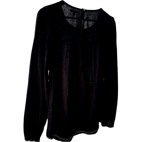 Max Studio Embroidered Black Top Size L - Picture 4 of 9